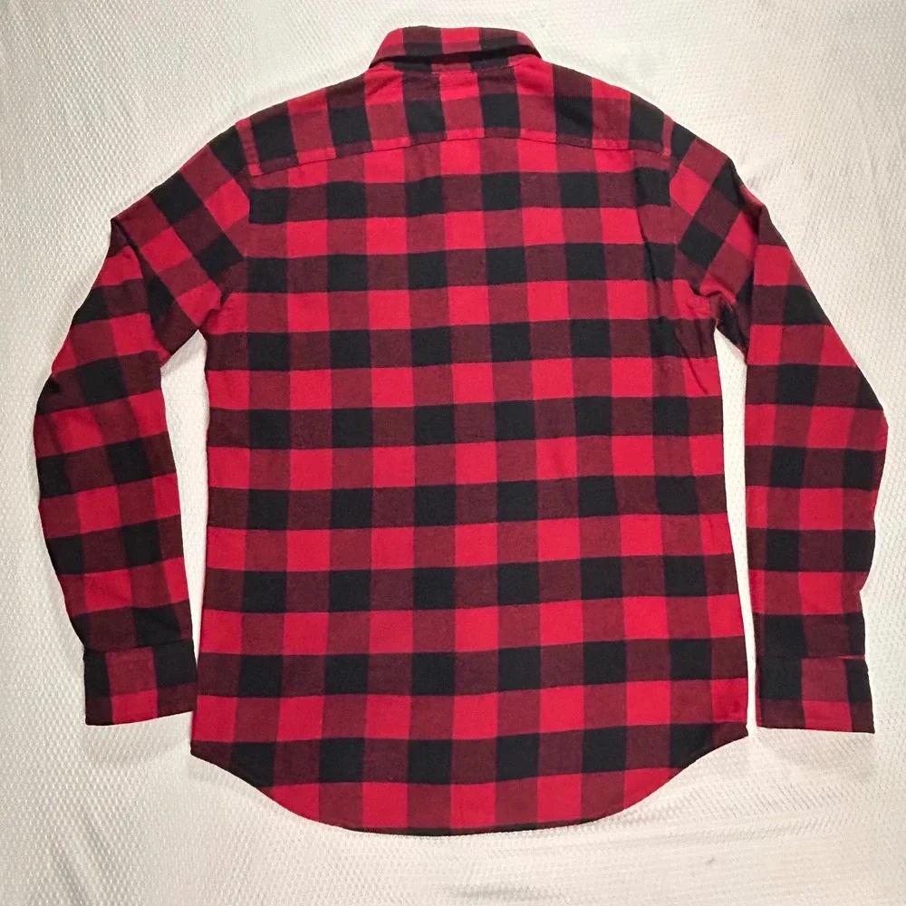 VTG Y2K‎ Banana Republic Mens S Buffalo Check Flannel Shirt NEW Red Gorpcore